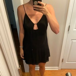 Reformation black slip dress